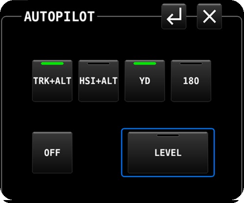 Simplified Autopilot Control Menu