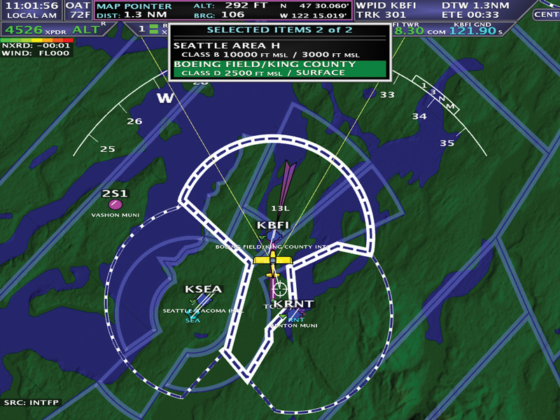 Airport and Airspace Information AF-5000 series display feature